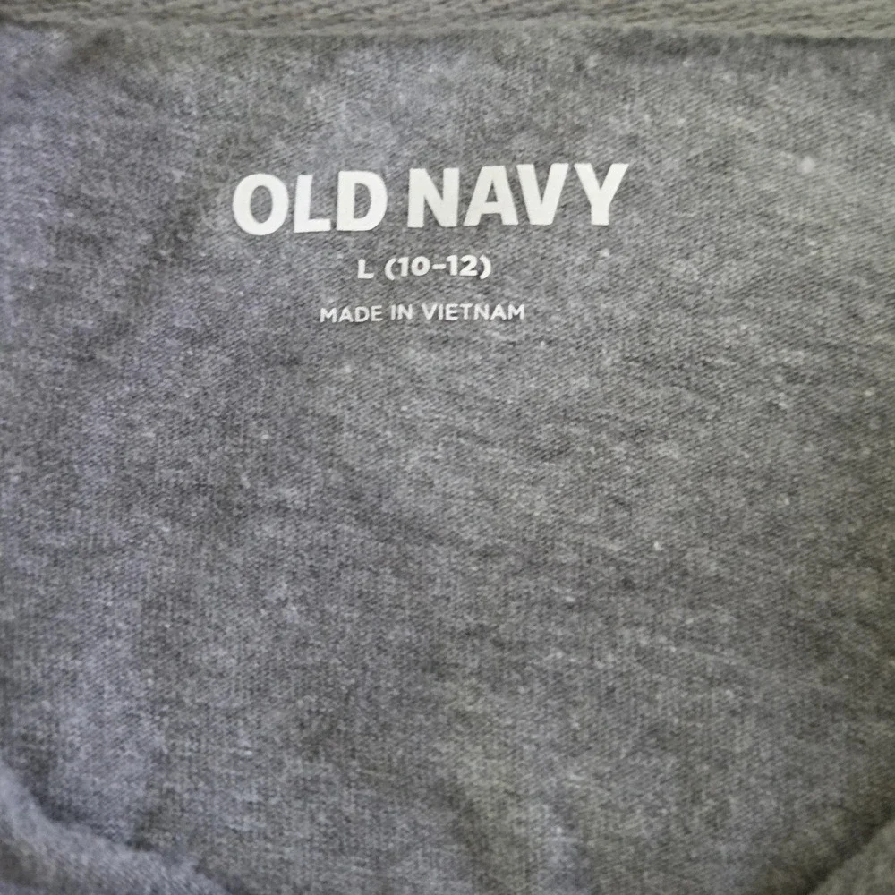 Old Navy Polo Shirt Kids 10-12 Gray Tagless Collared Jersey Short Sleeve Top